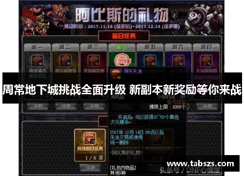 周常地下城挑战全面升级 新副本新奖励等你来战